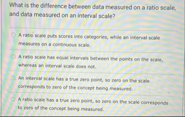 Solved What is the difference between data measured on a | Chegg.com