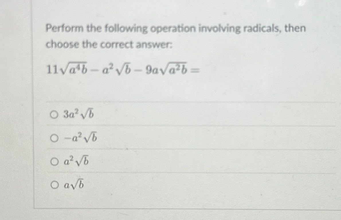 Solved Perform the following operation involving radicals, | Chegg.com