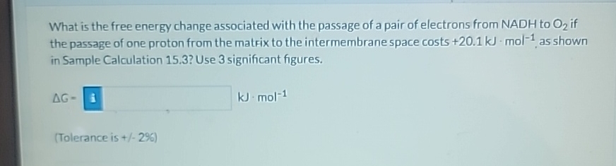 Solved What is the free energy change associated with the | Chegg.com