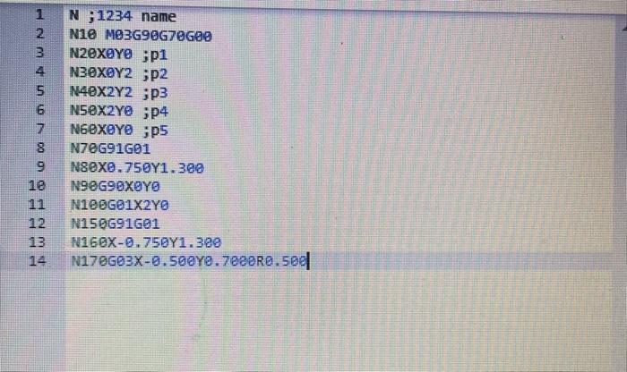 Solved can anyone help me fix my CNC code so the end | Chegg.com