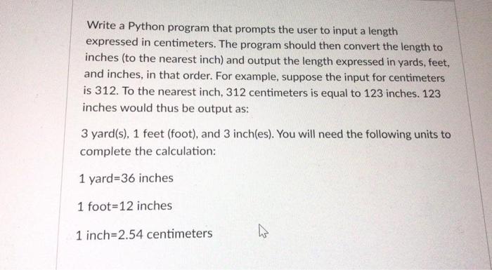 Solved Write a Python program that prompts the user to input | Chegg.com