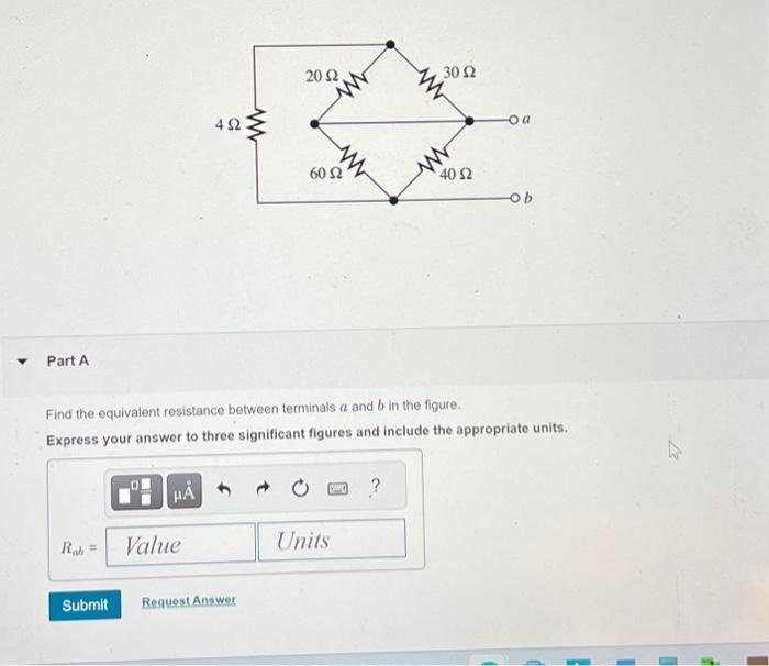 Solved Find The Equivalent Resistance Between Terminals A | Chegg.com