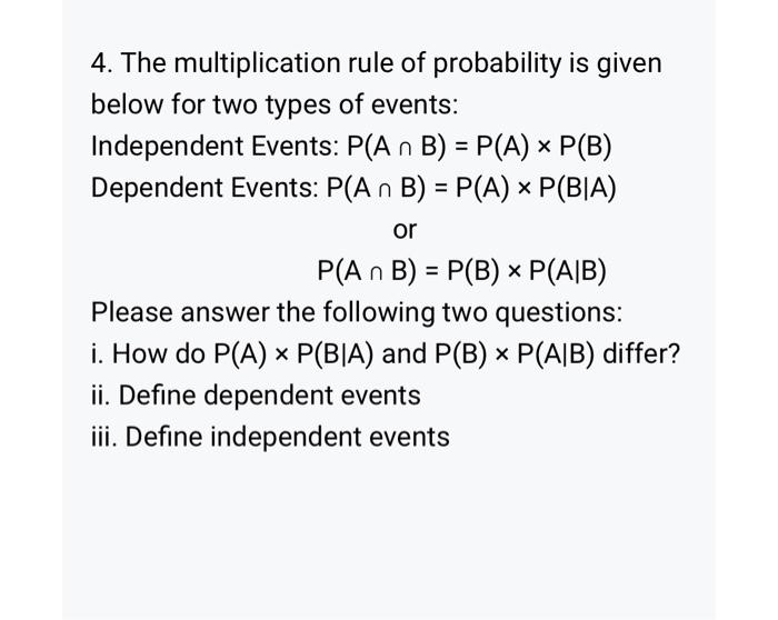 Solved 1. Being able to identify and count the experimental | Chegg.com