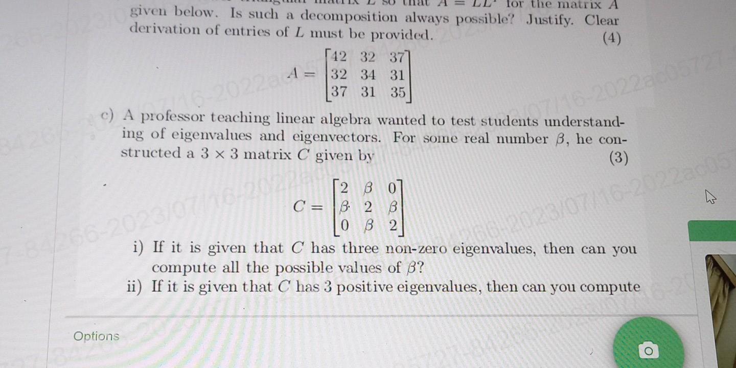 Solved given below. Is such a decomposition always possible? | Chegg.com