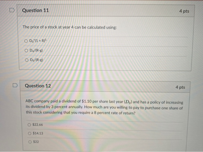 Solved Question 9 4 pts Last year, you earned 12 percent on | Chegg.com