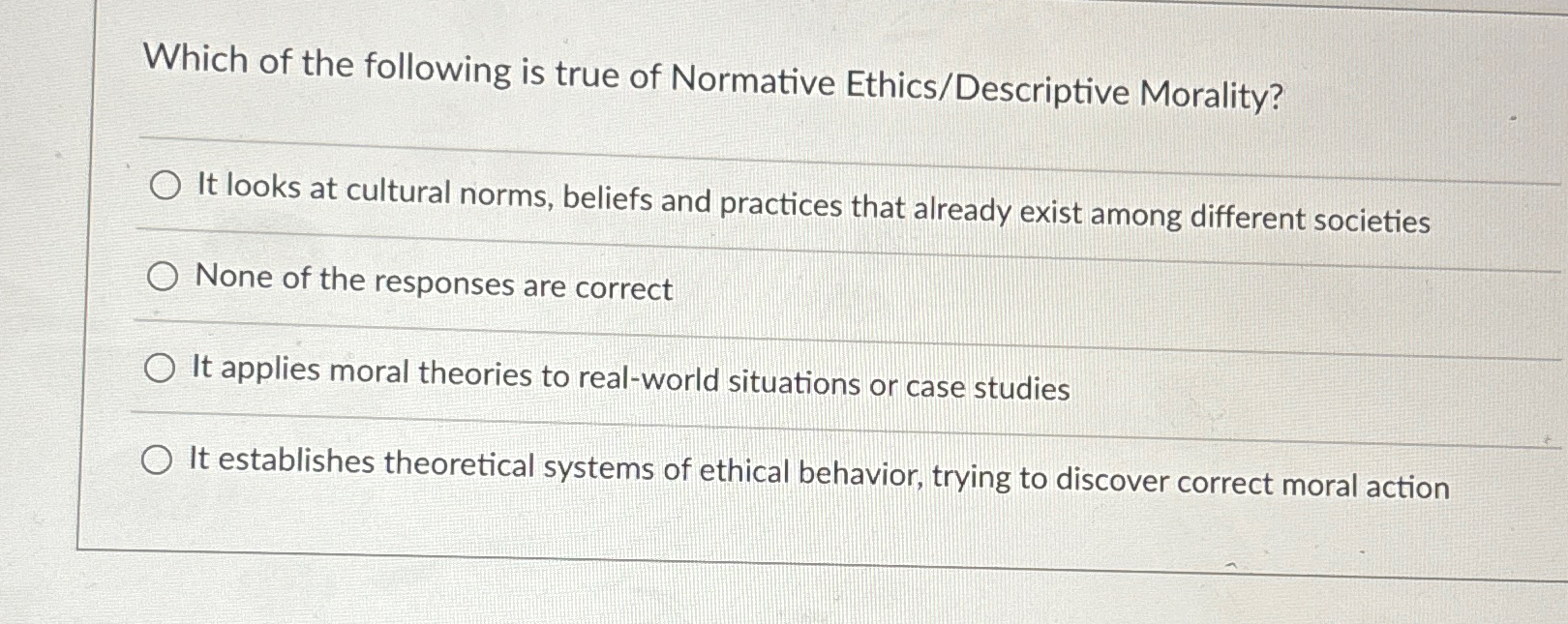 Solved Which of the following is true of Normative | Chegg.com