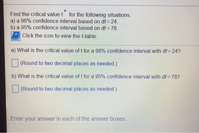 Solved Find The Critical Value For The Following Situations Chegg solved-find-the-critical-value-for-the-following-situations-chegg