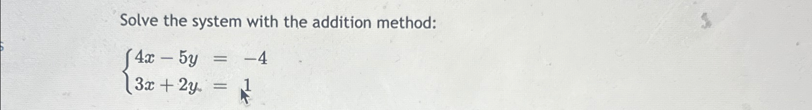 Solved Solve the system with the addition | Chegg.com