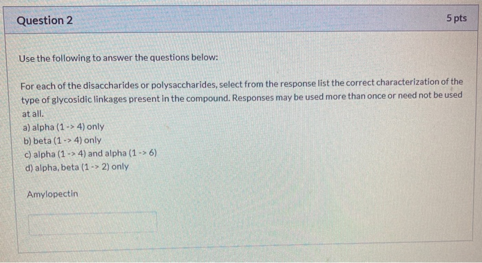 Solved Question 2 5 pts Use the following to answer the | Chegg.com