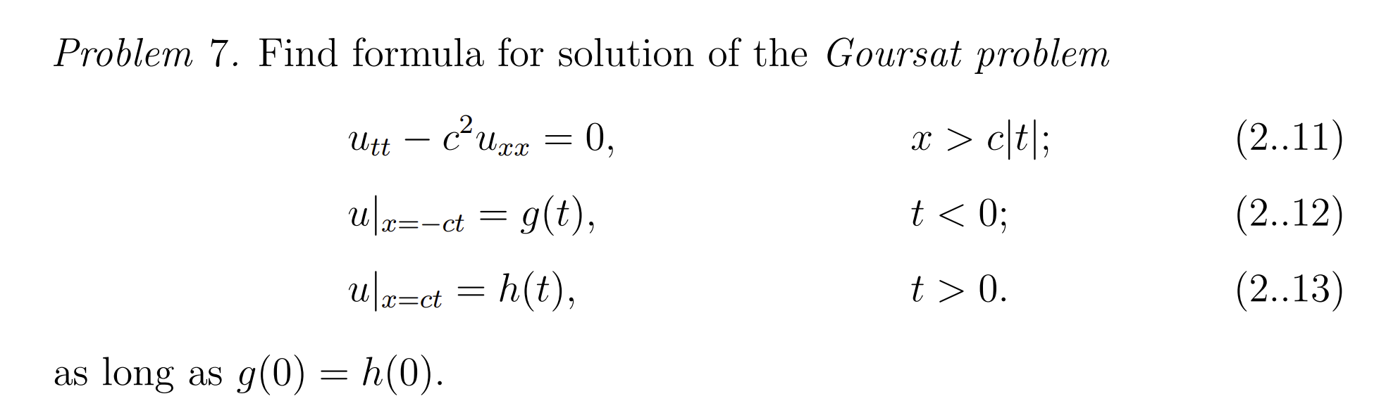 Solved Find formula for solution of the Goursat problem | Chegg.com