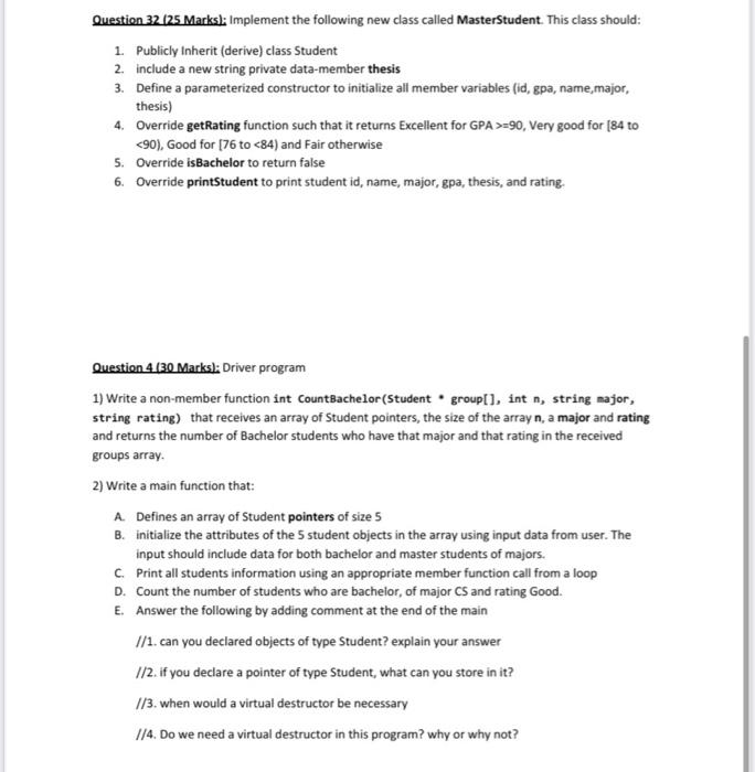 Solved You are asked to implement a class hierarchy for | Chegg.com