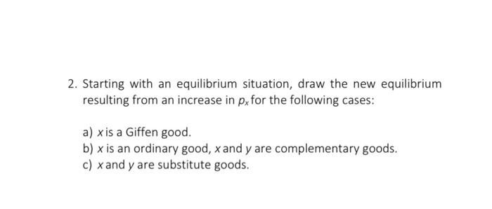Solved 2. Starting with an equilibrium situation, draw the | Chegg.com