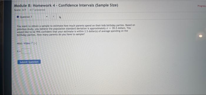 Solved Module 8: Homework 4- Confidence Intervals (Sample | Chegg.com