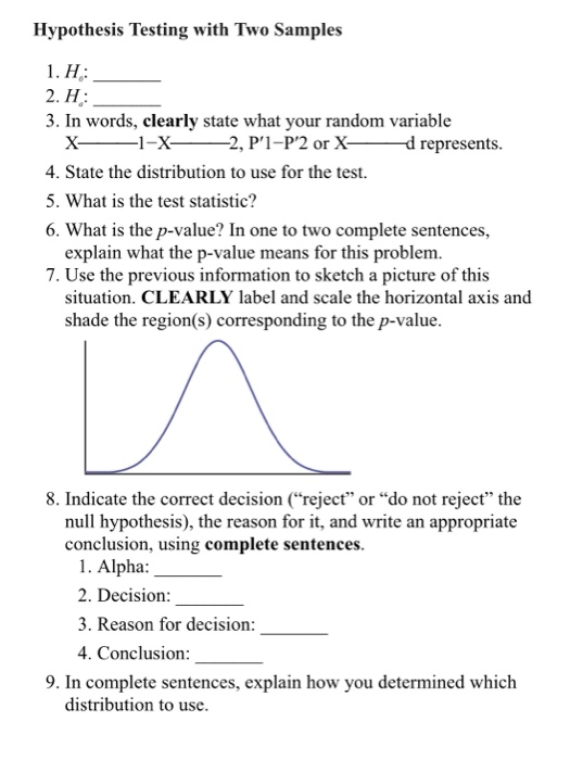 Hypothesis Testing with Two Samples 1. H: 2.H: 3. In | Chegg.com
