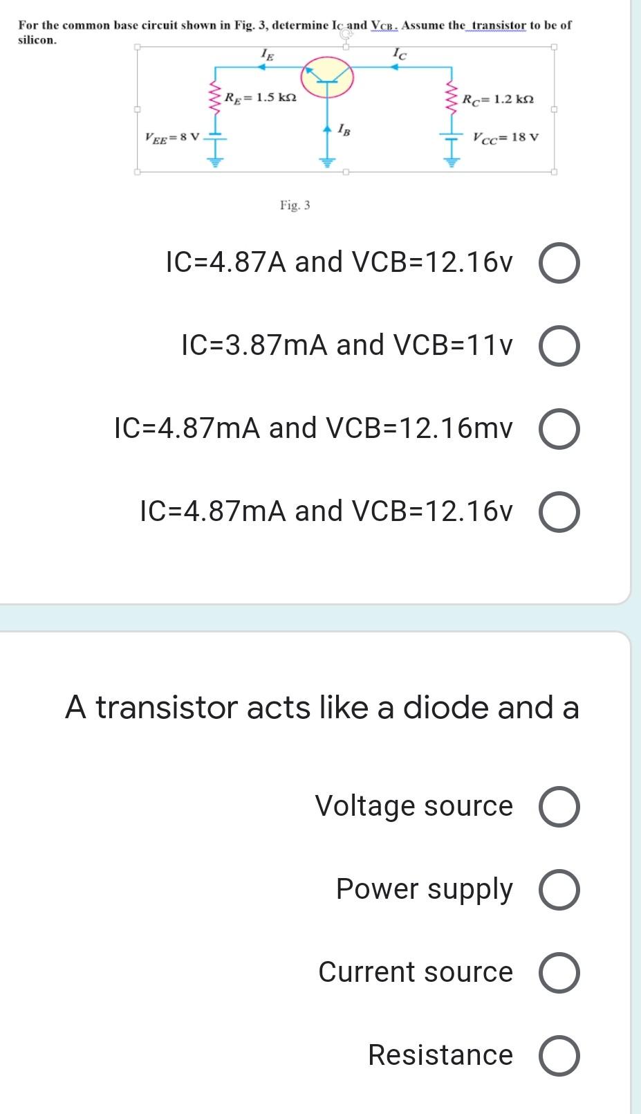Solved For the circuit shown in Figure below, determine lg, | Chegg.com