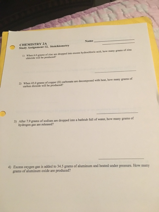 assignment stoichiometry a new hope