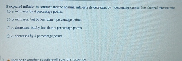 Solved If expected inflation is constant and the nominal | Chegg.com