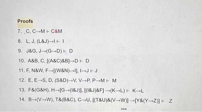 B→(V→W),T&(B&C),C→U,[(T&U)&(V→W)]→[Y&(Y→Z)]⊢Z | Chegg.com