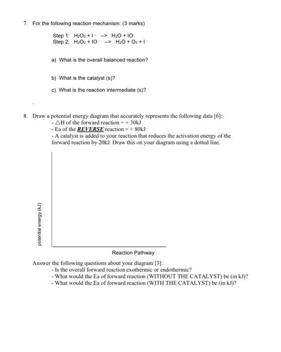 Solved 1. For the following reaction, circle the most