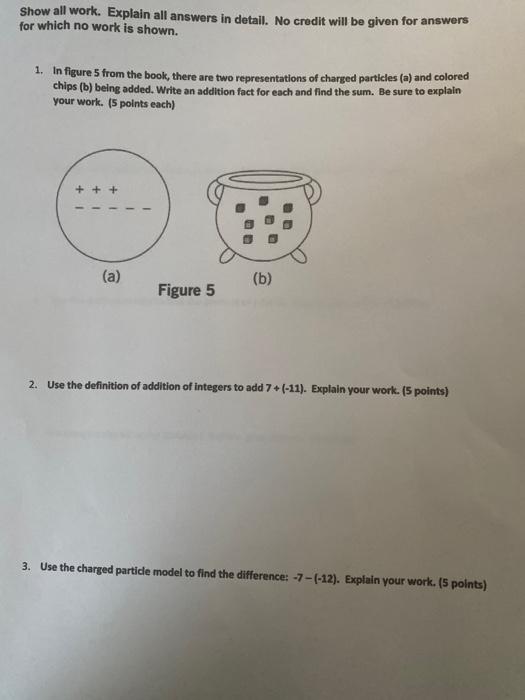 Solved Show all work. Explain all answers in detail. No | Chegg.com