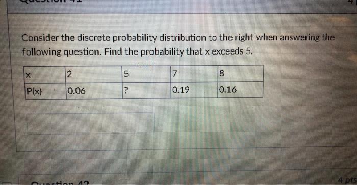 Solved Consider The Discrete Probability Distribution To The | Chegg.com