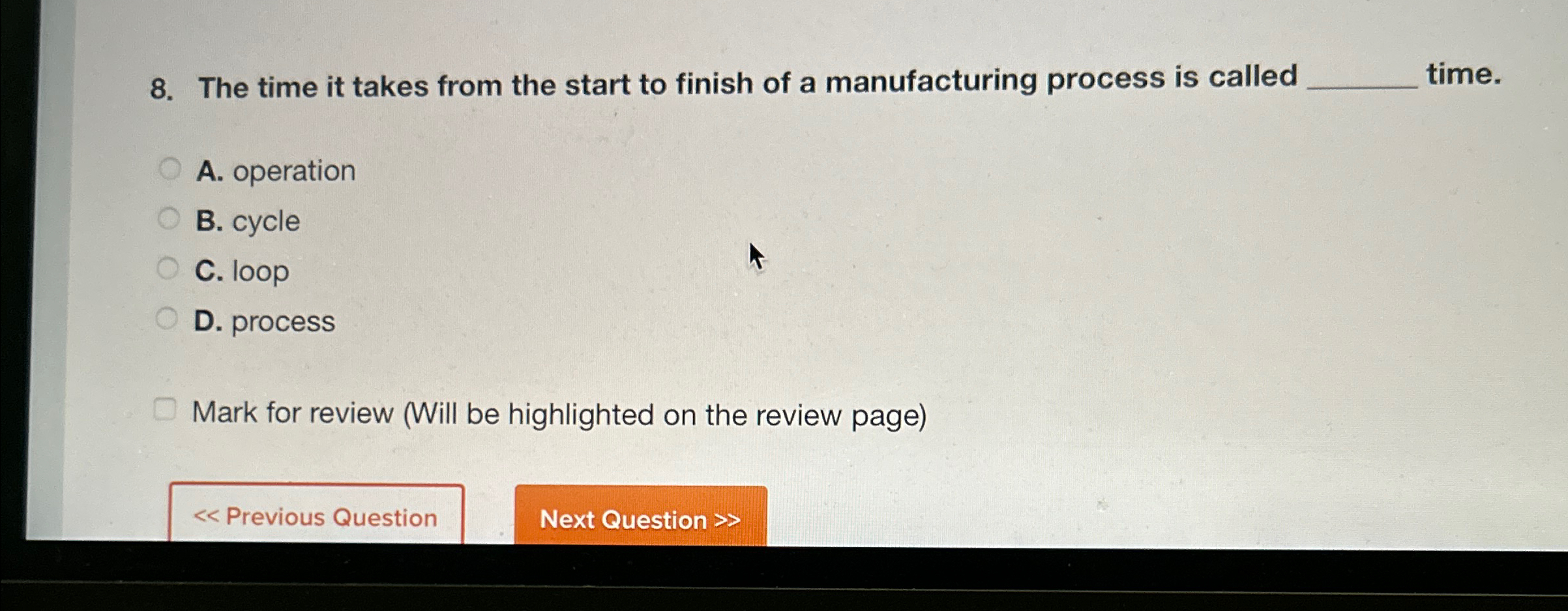 Solved The time it takes from the start to finish of a | Chegg.com