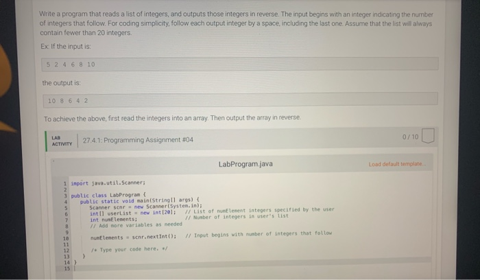 Solved Write A Program That Reads A List Of Integers And Chegg