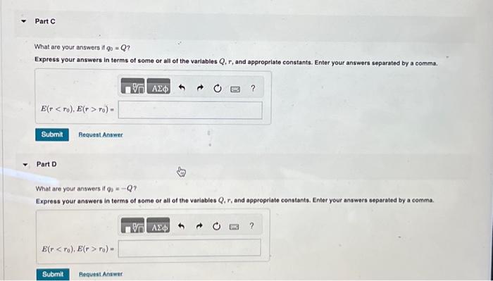 Solved Suppose that at the center of the cavity inside the | Chegg.com