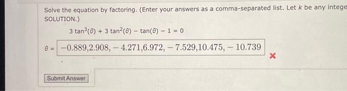 Solved Solve the equation by factoring. (Enter your answers | Chegg.com