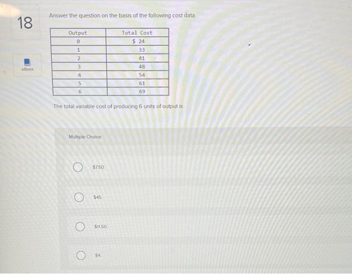 Solved Answer the question on the basis of the following | Chegg.com