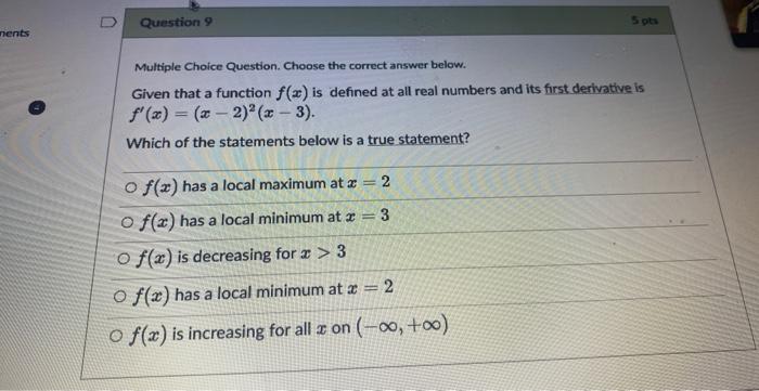 Solved Multiple Choice Question. Choose the correct answer | Chegg.com