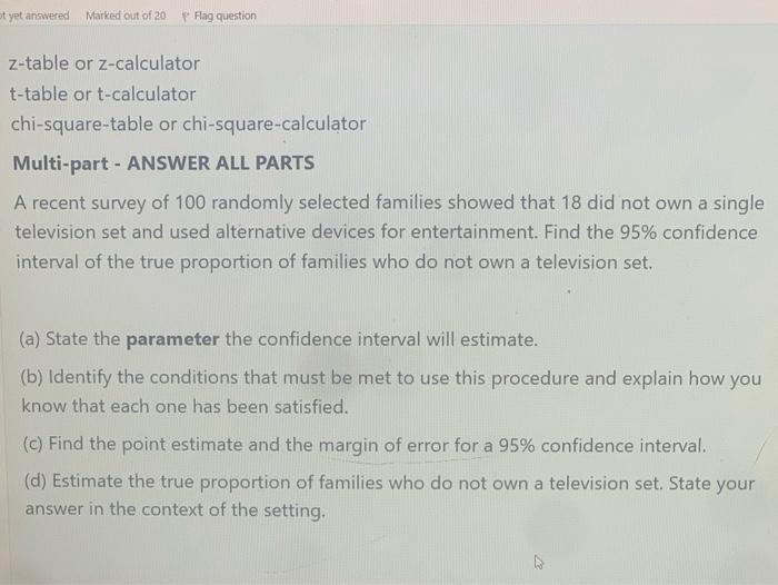 Solved ztable or zcalculator ttable or tcalculator