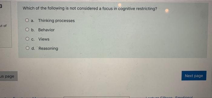 Solved 3 Which of the following is not considered a focus in | Chegg.com