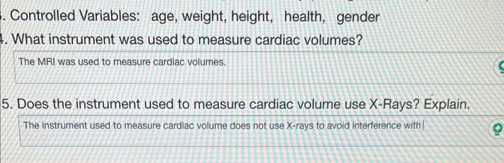 Solved Controlled Variables age, weight, height, health,