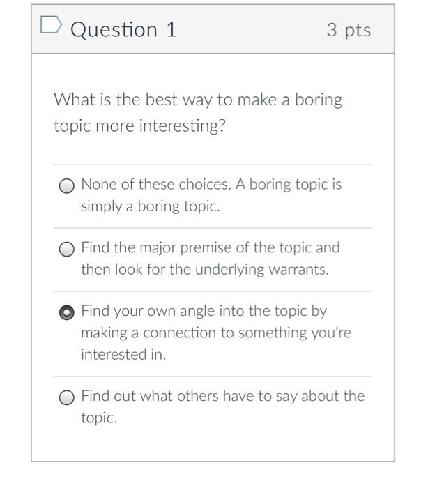 Solved D Question 1 3 pts What is the best way to make a | Chegg.com