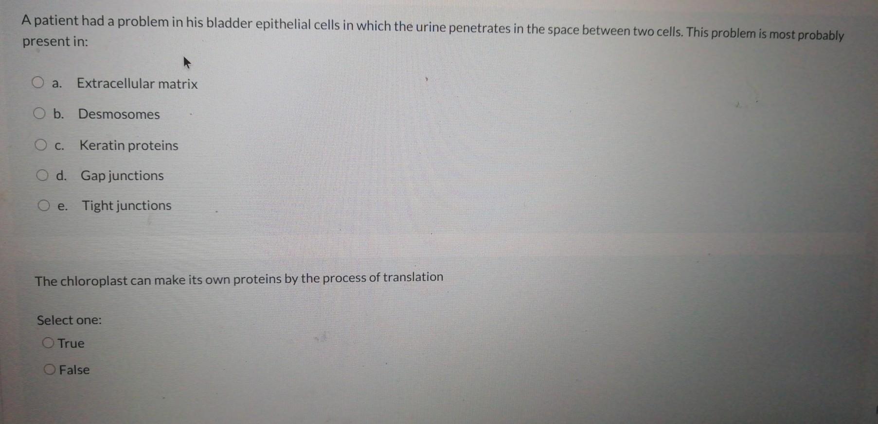 Solved A patient had a problem in his bladder epithelial