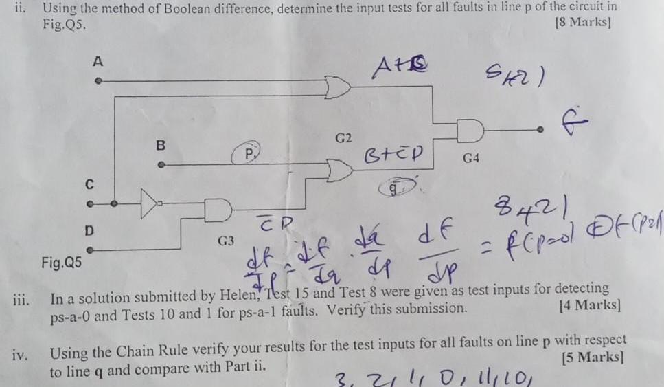 Solved ii. Using the method of Boolean difference, determine | Chegg.com