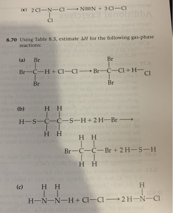 Solved elu Table 8.3, estimate AH for each of the following | Chegg.com