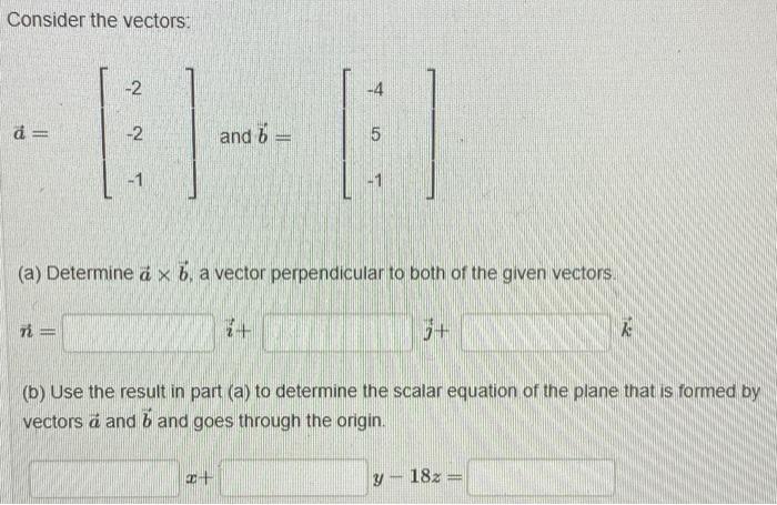 Solved Consider The Vectors: A=[−2−2] And B=[−4−1] (a) | Chegg.com