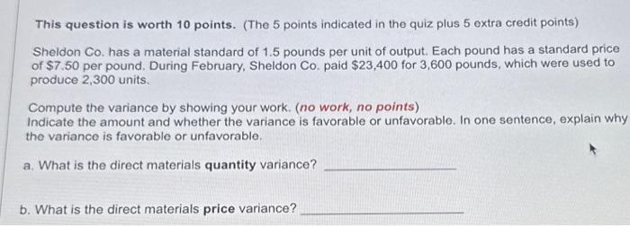 Solved This question is worth 10 points. (The 5 points | Chegg.com