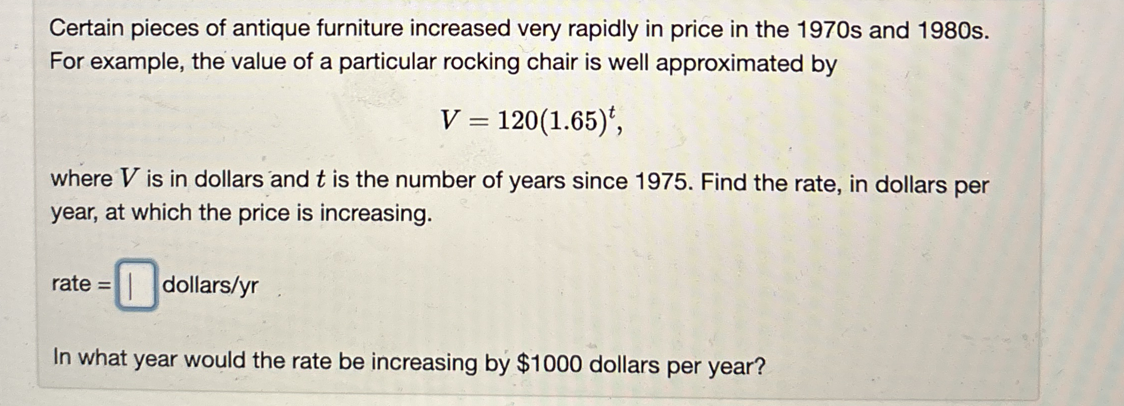 Certain pieces of antique furniture increased very