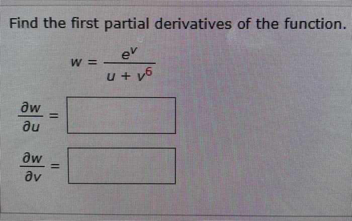 Solved Find the first partial derivatives of the function. | Chegg.com