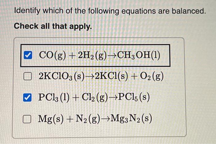 Solved Identify which of the following equations are | Chegg.com