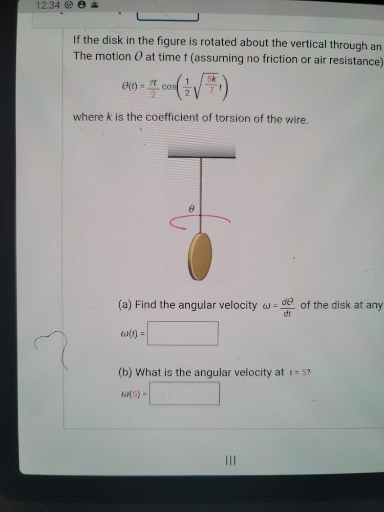 Solved If the disk in the figure is rotated about the | Chegg.com