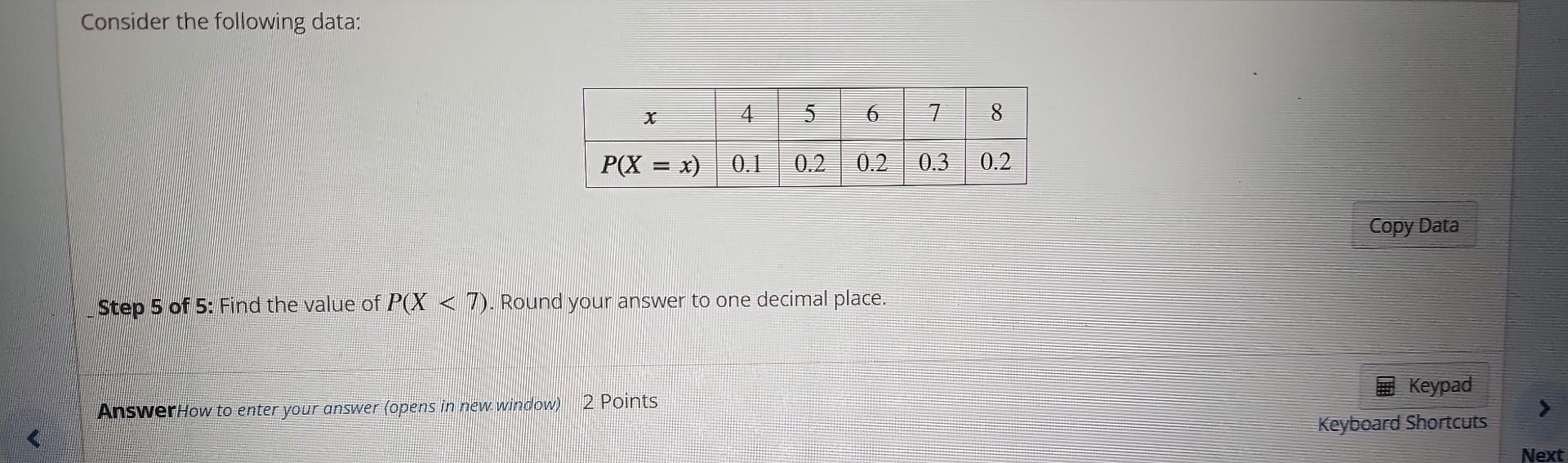 Solved Consider The Following Data: | Chegg.com