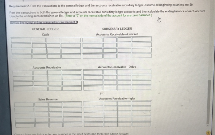 Solved Requirement 2. Post the transactions to the general | Chegg.com