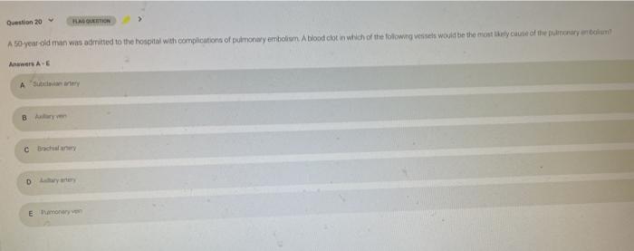 Solved Question 20 HMG A 50 year old man was admitted to the | Chegg.com