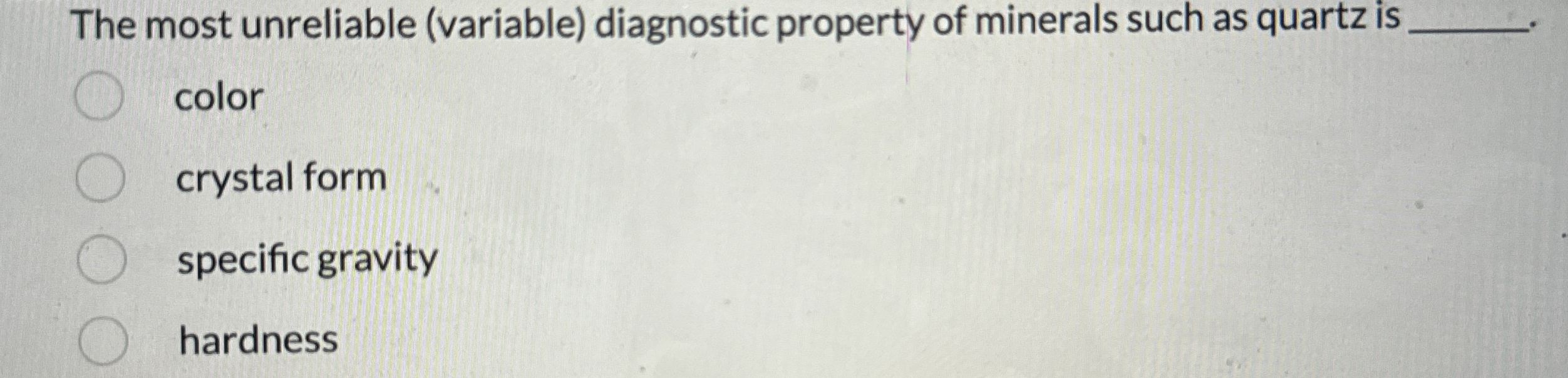 Solved The most unreliable (variable) ﻿diagnostic property