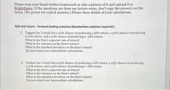 Solved Please scan your hand-written homework or take a | Chegg.com