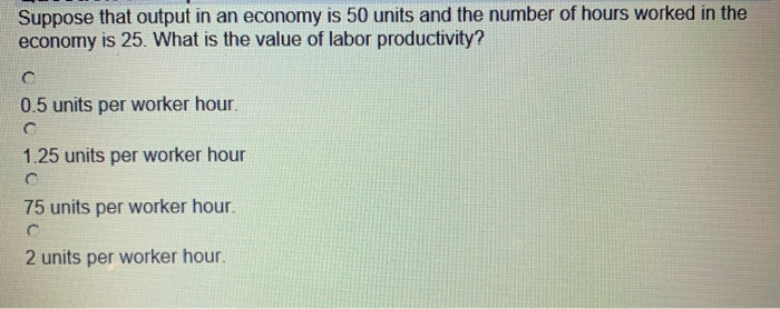 Solved Suppose that output in an economy is 50 units and the | Chegg.com